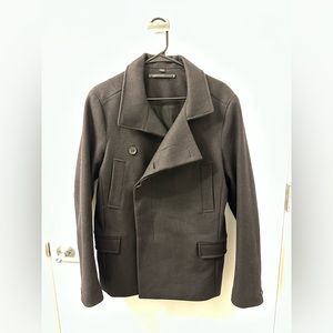 Black AllSaints Wool Peacoat
